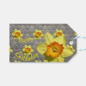Shades of Blue Daffodils Cust. Birthday Gift Label Cadeaulabel (Voorkant (Horizontaal))