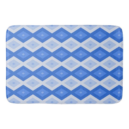 Shades of blue diamond pattern badmat (Voorkant)