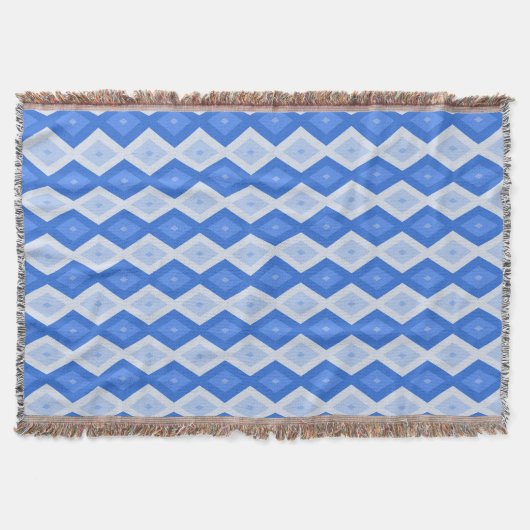 Shades of blue diamond pattern deken (Voorkant)