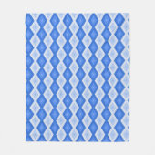 Shades of blue diamond pattern fleece deken (Voorkant)