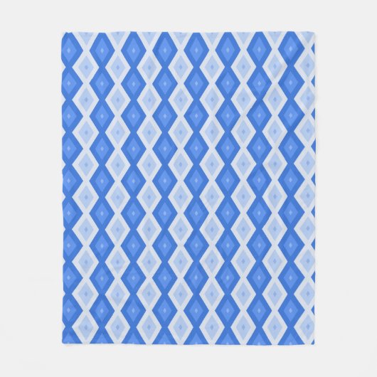 Shades of blue diamond pattern fleece deken (Voorkant)