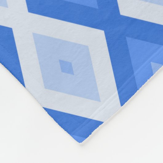 Shades of blue diamond pattern fleece deken (Hoek)