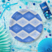Shades of blue diamond pattern papieren bordje (Feest)