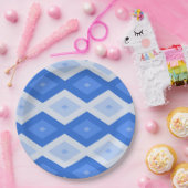 Shades of blue diamond pattern papieren bordje (Feest)