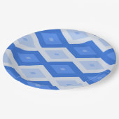 Shades of blue diamond pattern papieren bordje (Gekanteld)