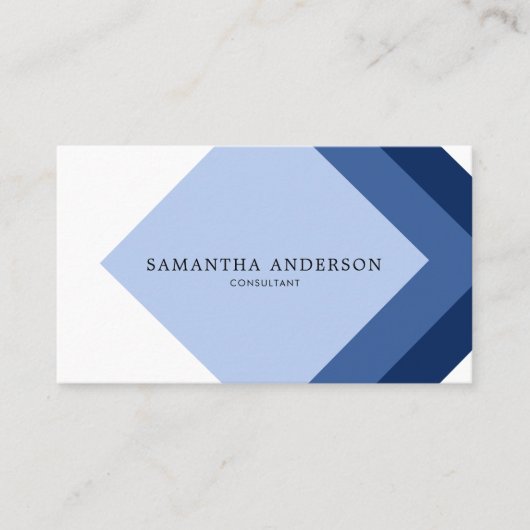 Shades of Blue Diamonds Eenvoudig Modern Visitekaartje (Voorkant)