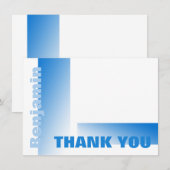 Shades of Blue Flat Kaart Bedankt Opmerking Notitiekaartje (Voorkant / Achterkant)