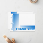 Shades of Blue Flat Kaart Bedankt Opmerking Notitiekaartje (Voorkant / Achterkant in situ)