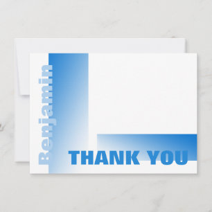 Shades of Blue Flat Kaart Bedankt Opmerking Notitiekaartje