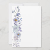 Shades of blue, Floral wedding Invitation Kaart (Achterkant)