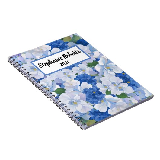 Shades of Blue Florals Notitieboek (Rechterzijde)