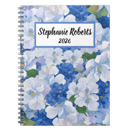 Shades of Blue Florals Notitieboek