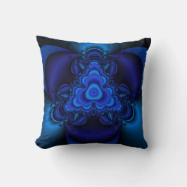 Shades of blue fractal pillow kussen