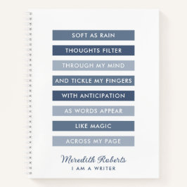 Shades of Blue Gedicht voor schrijvers Gepersonali Notitieboek