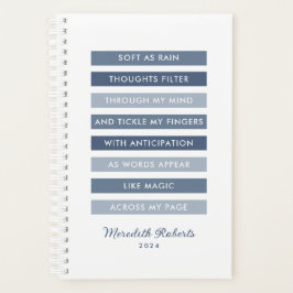 Shades of Blue Gedicht voor schrijvers Gepersonali Planner