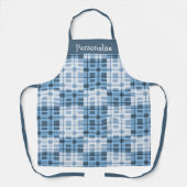 Shades of Blue Geometric Pattern Personalized Schort (Voorkant)