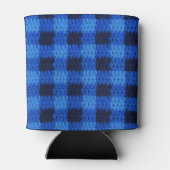 Shades of Blue Gingham Pset Crochet Koelbox Blikjeskoeler (Achterkant)