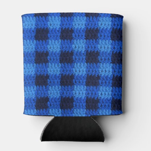 Shades of Blue Gingham Pset Crochet Koelbox Blikjeskoeler (Achterkant)