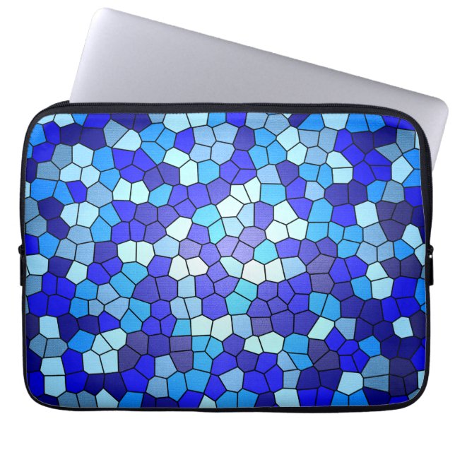 Shades of Blue Glas in lood van Shirley Taylor Laptop Sleeve (Voorkant)