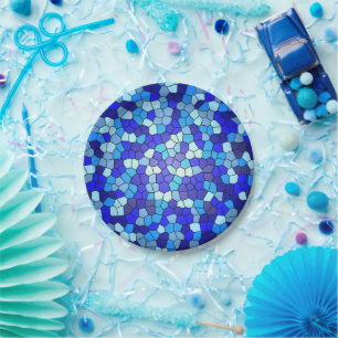 Shades of Blue Glas in lood van Shirley Taylor Papieren Bordje