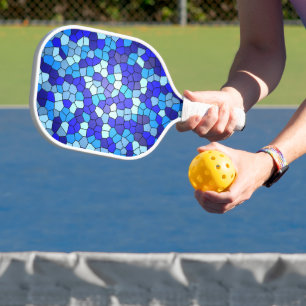 Shades of Blue Glas in lood van Shirley Taylor Pickleball Paddle