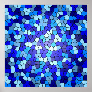 Shades of Blue Glas in lood van Shirley Taylor Poster