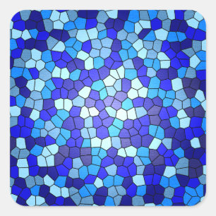 Shades of Blue Glas in lood van Shirley Taylor Vierkante Sticker
