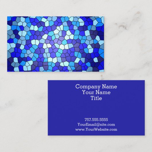 Shades of Blue Glas in lood van Shirley Taylor Visitekaartje (Voorkant / Achterkant)
