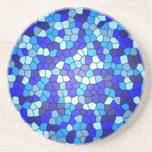 Shades of Blue Glas in lood van Shirley Taylor Zandsteen Onderzetter