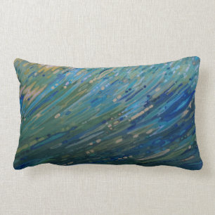Shades of Blue & Green Coastal Wave Pillow door Ju Kussen