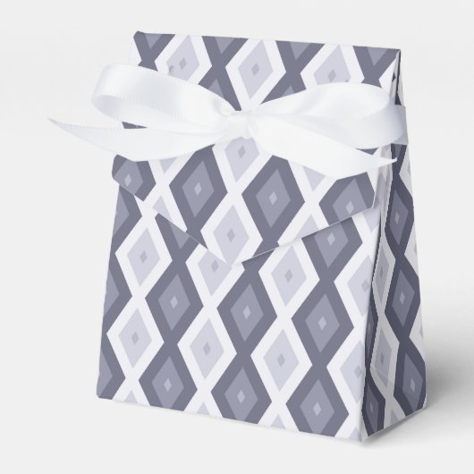 Shades of blue grey diamond pattern bedankdoosjes (Voorkant Zijde)