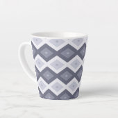 Shades of blue grey diamond pattern latte mok (Linkerhoek)