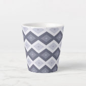 Shades of blue grey diamond pattern latte mok (Voorkant)