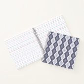 Shades of blue grey diamond pattern notitieboek (Binnen)