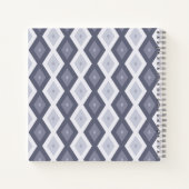 Shades of blue grey diamond pattern notitieboek (Achterkant)