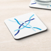 Shades of Blue Half Woven Celtic Knot Onderzetter (Linkerzijde)