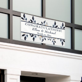 Shades of Blue Leaves met Gold, Wedding Banner