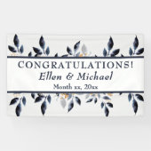 Shades of Blue Leaves met Gold, Wedding Banner (Horizontaal)
