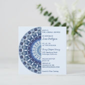 Shades of Blue Mandala Invitation Kaart (Staand voorkant)