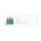Shades of Blue Minimalist Pine Trees Wrap Label (Voorkant)