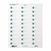Shades of Blue Minimalist Pine Trees Wrap Label (Full Sheet)