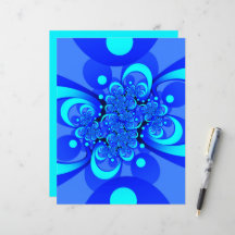 Shades of Blue Modern Abstract Fractal Art
