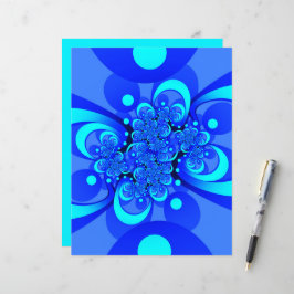 Shades of Blue Modern Abstract Fractal Art
