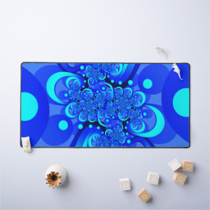 Shades of Blue Modern Abstract Fractal Art Bureaumat