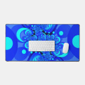 Shades of Blue Modern Abstract Fractal Art Bureaumat (Keyboard & Muis)