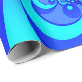 Shades of Blue Modern Abstract Fractal Art Cadeaupapier (Rol Hoek)