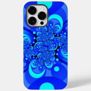 Shades of Blue Modern Abstract Fractal Art Case-Mate iPhone 14 Pro Max Hoesje