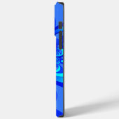 Shades of Blue Modern Abstract Fractal Art Case-Mate iPhone Case (Achterkant / Links)