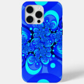 Shades of Blue Modern Abstract Fractal Art Case-Mate iPhone Case (Achterkant)