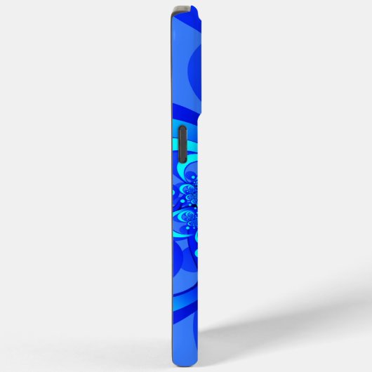 Shades of Blue Modern Abstract Fractal Art Case-Mate iPhone Case (Achterkant / Rechts)